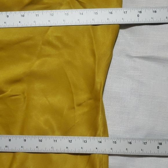 NWT Zara Midi Satin Effect Slip Dress Summer Mustard Yellow Gold Size M - Picture 14 of 15